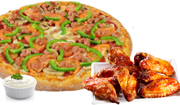 1-X-Large Pizza • 20 Wings